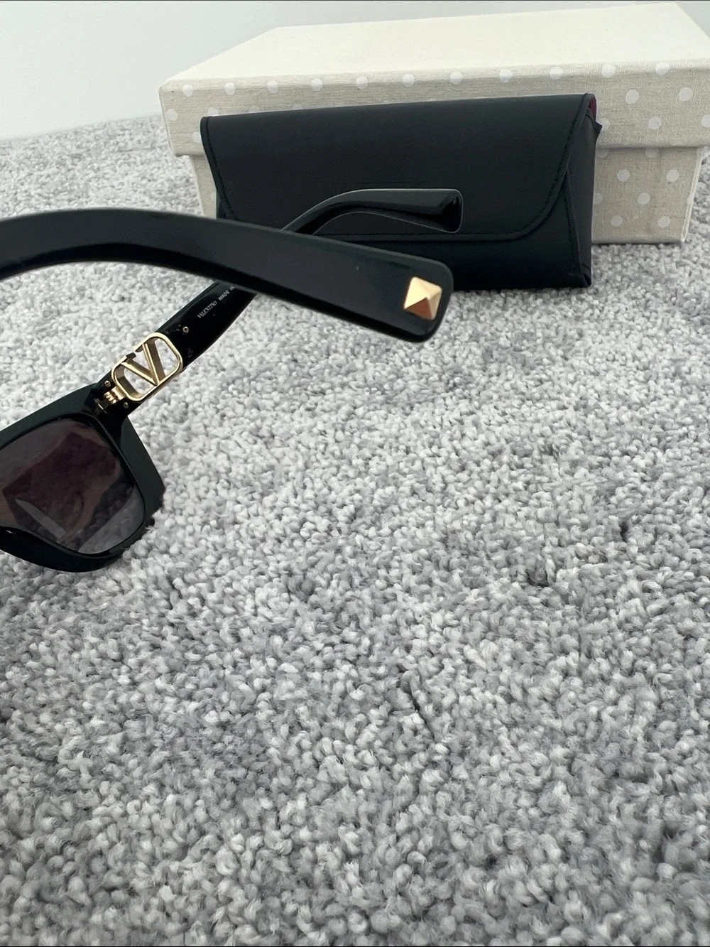 Valentino Black Sunglasses with Logo Detail